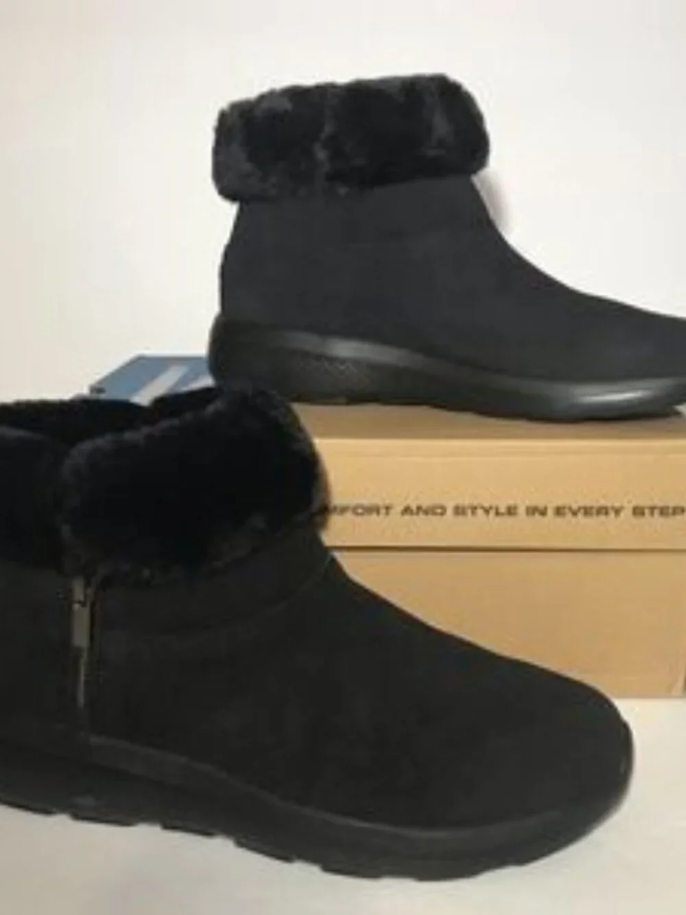 Skechers On-The-Go Enchanted Faux Fur Ankle Boots